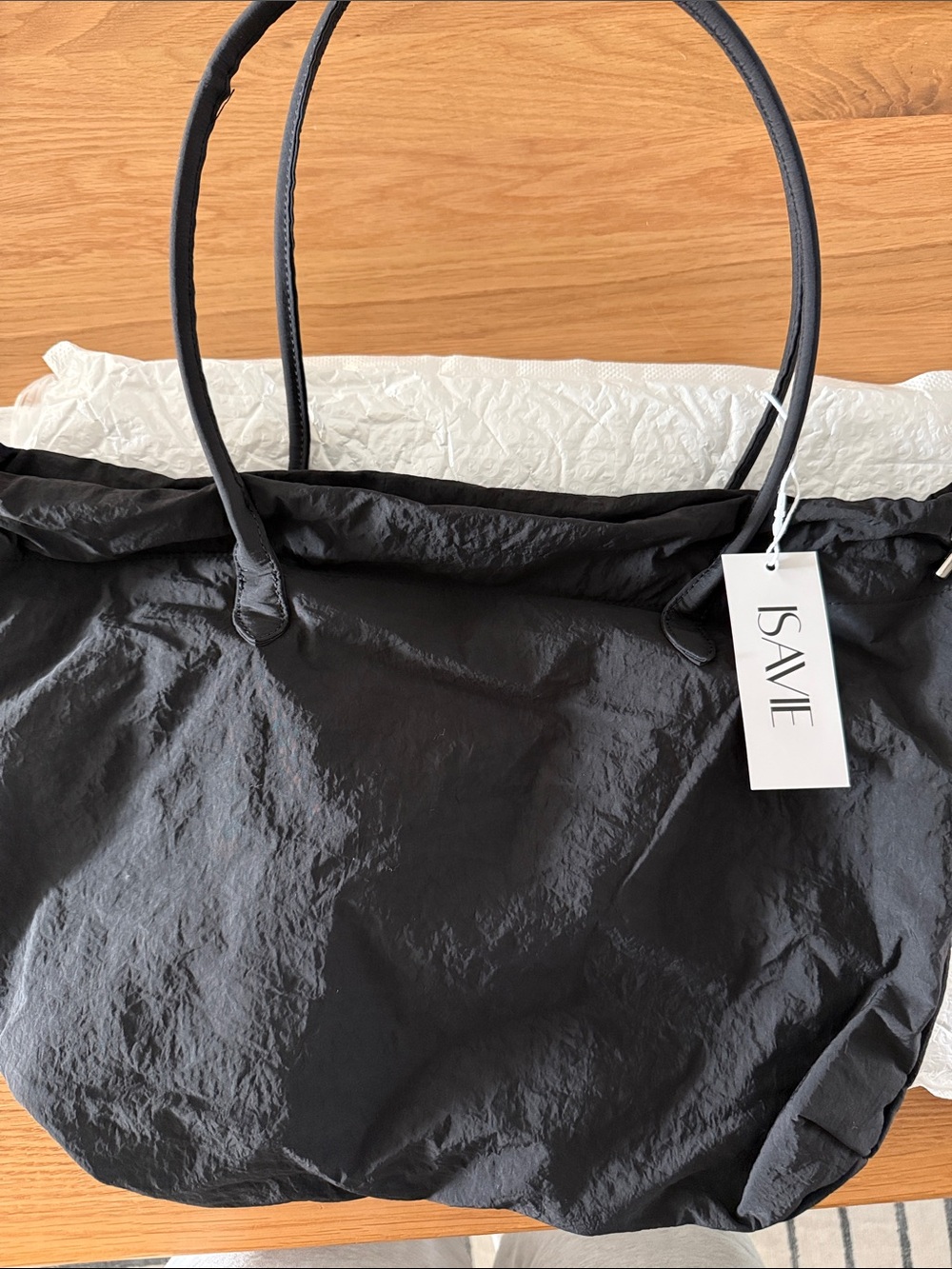 Black Women's Tote Bag with Slim Handles